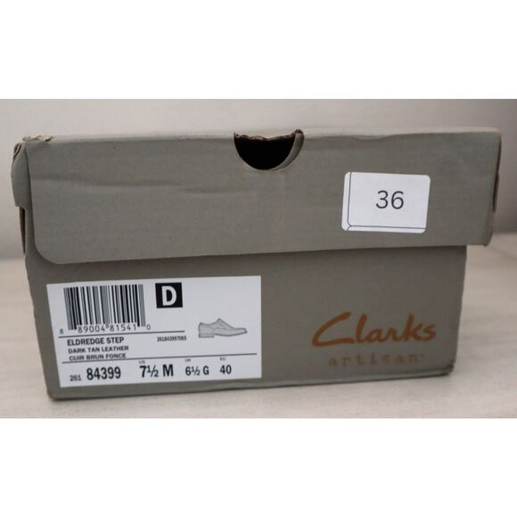 Clarks Artisan 26184339 Mens Sz 7.5M Dark Tan Leather Eldredge Step Loafers - Picture 12 of 12